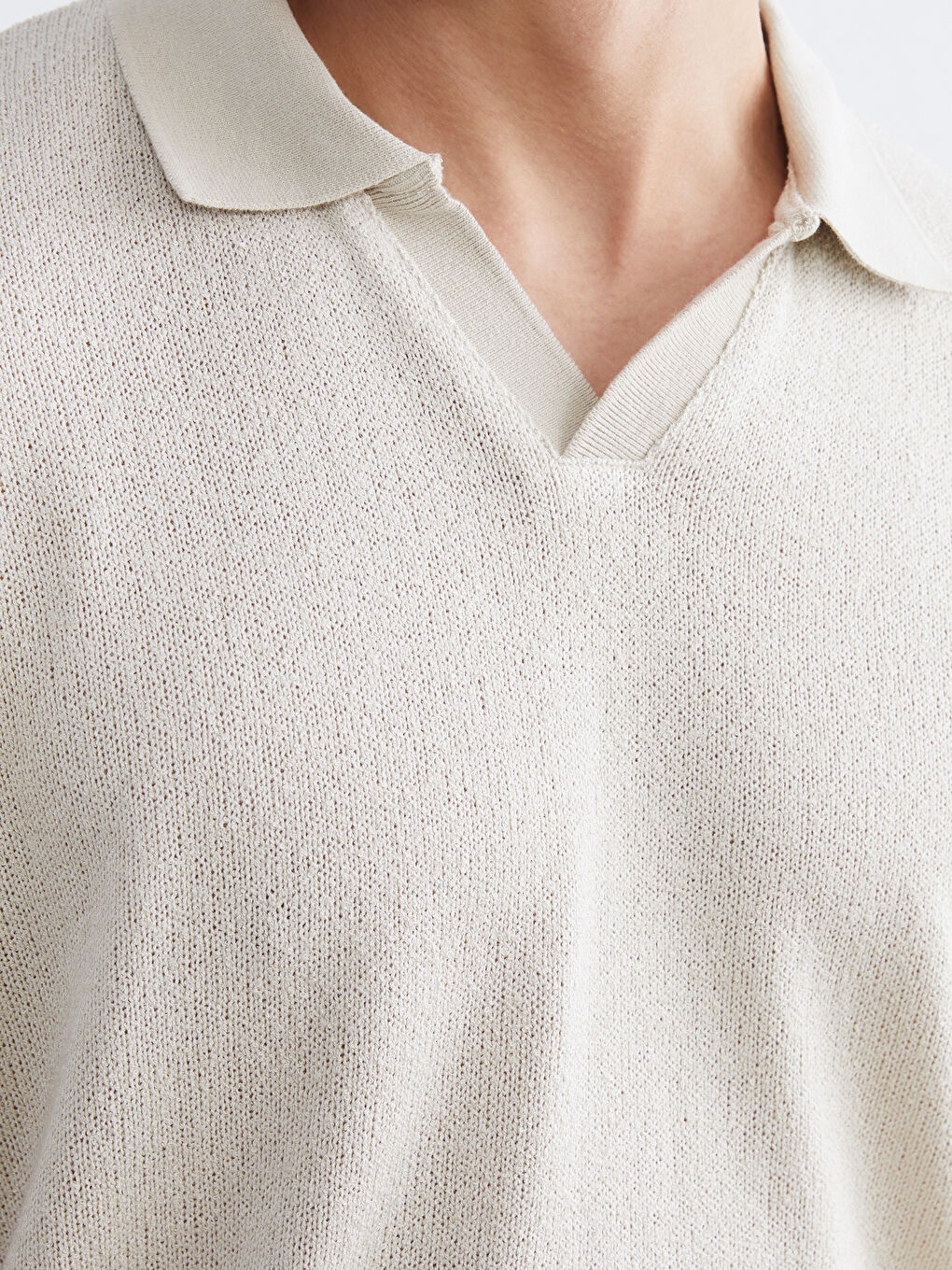 Bej Polo Yaka Erkek Tişört-2