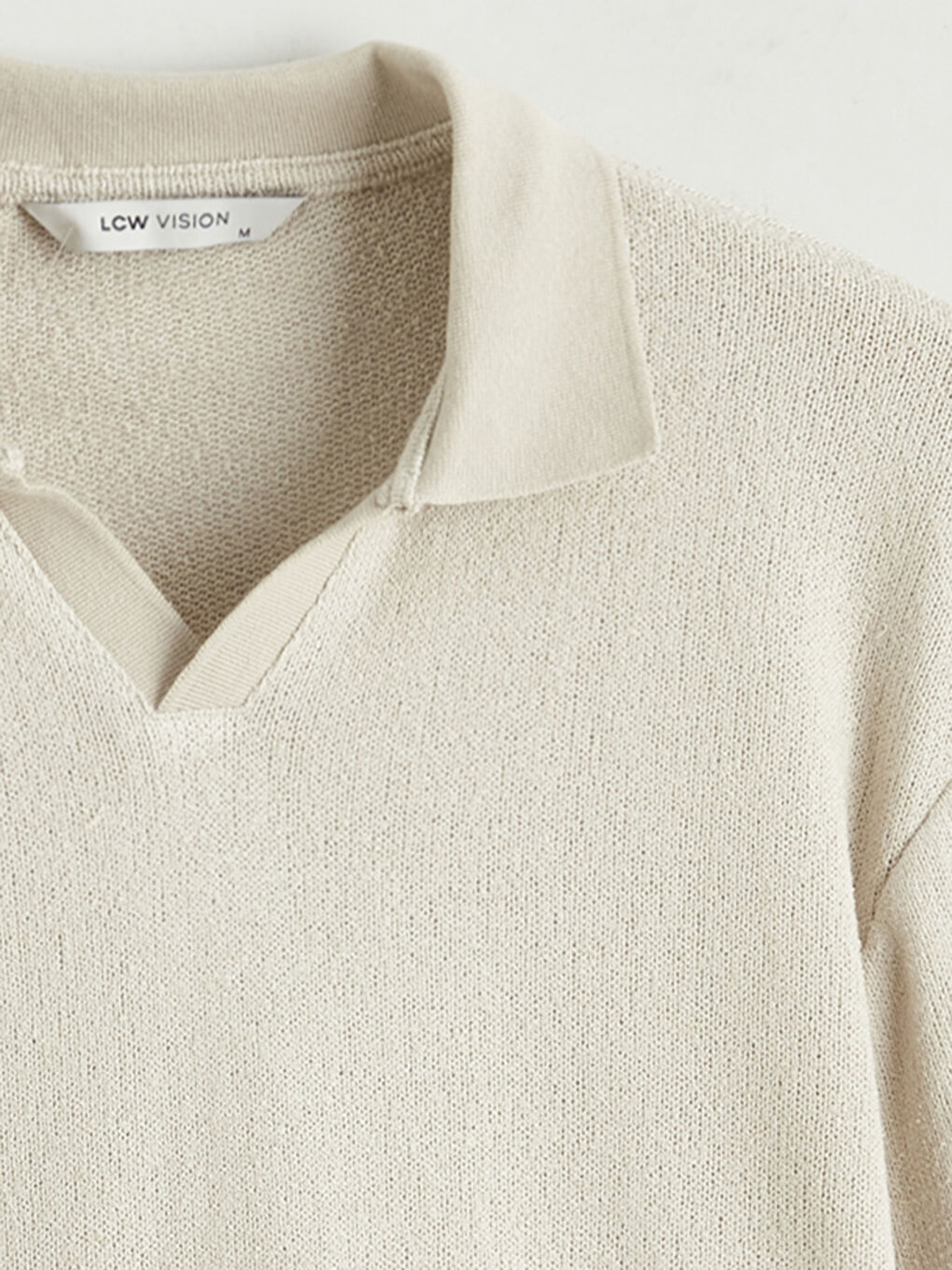Bej Polo Yaka Erkek Tişört-5