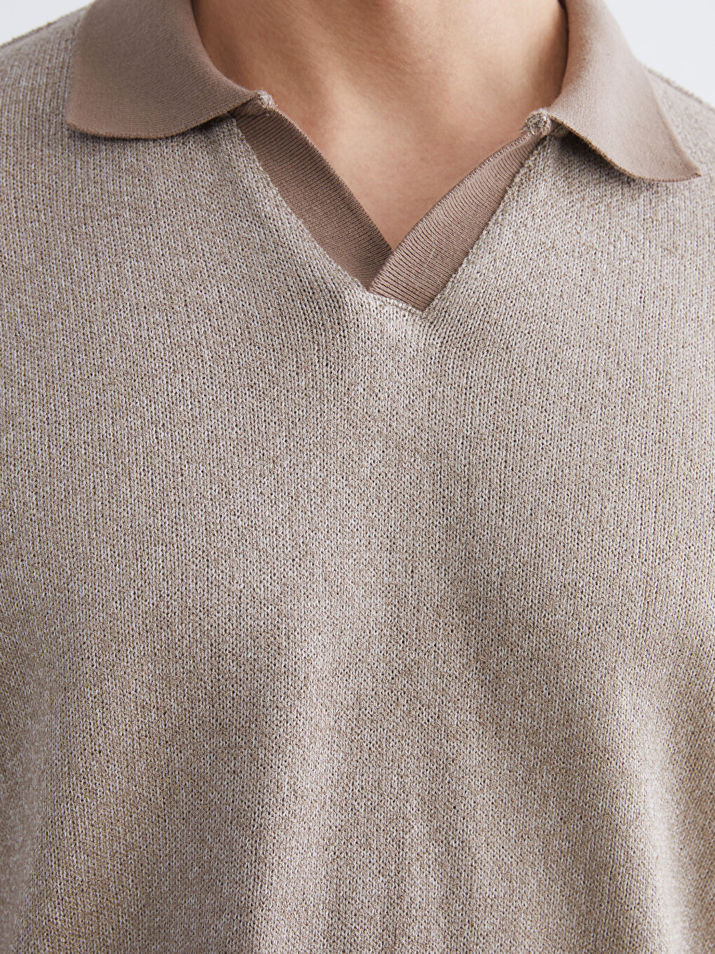 Kahverengi Polo Yaka Erkek Tişört-2