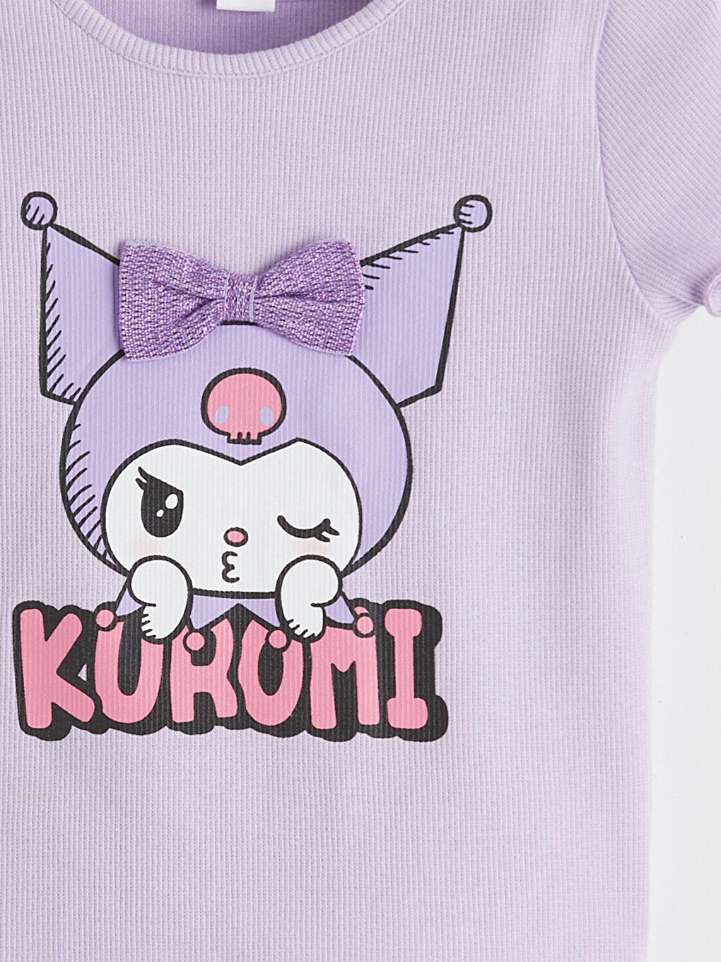 Lila Kuromi Baskılı Kız Çocuk Tişört-2