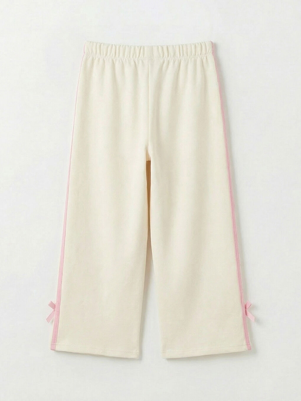 Ekru Stitch ve Angel Baskılı Kız Çocuk Eşofman Altı-1