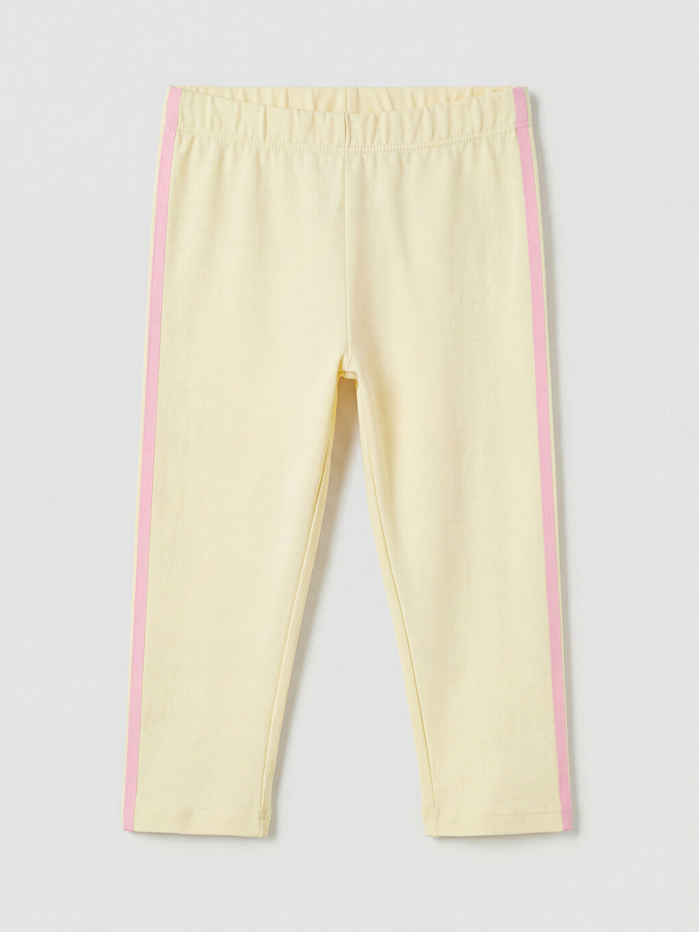 Sarı Beli Lastikli Yanları Şeritli Kız Çocuk Tayt