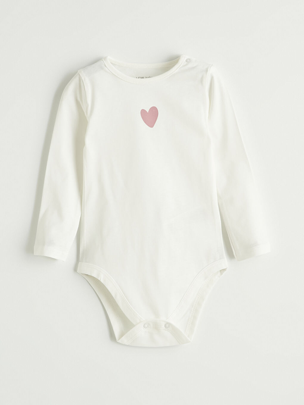 Ekru Kalp Baskılı Kız Bebek Çıtçıtlı Body ve Tayt-1