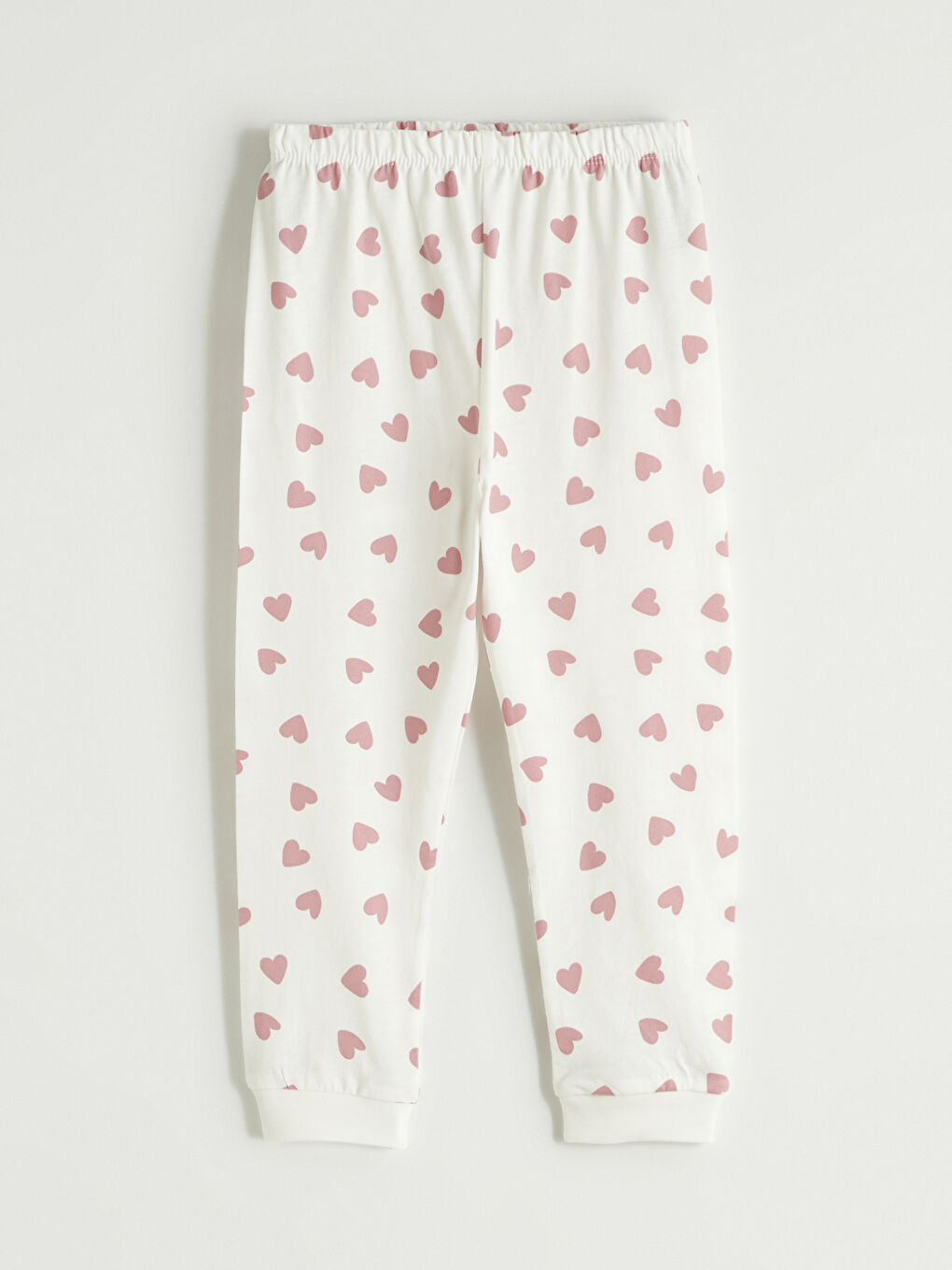 Ekru Kalp Baskılı Kız Bebek Çıtçıtlı Body ve Tayt-4