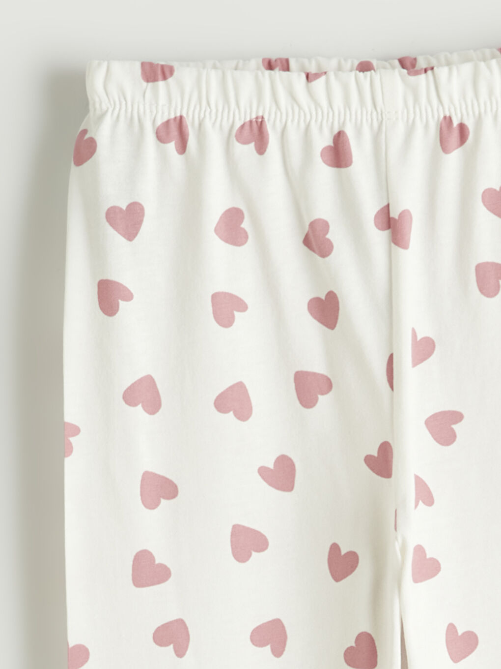 Ekru Kalp Baskılı Kız Bebek Çıtçıtlı Body ve Tayt-5