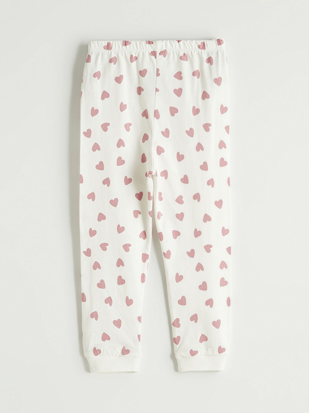 Ekru Kalp Baskılı Kız Bebek Çıtçıtlı Body ve Tayt-6