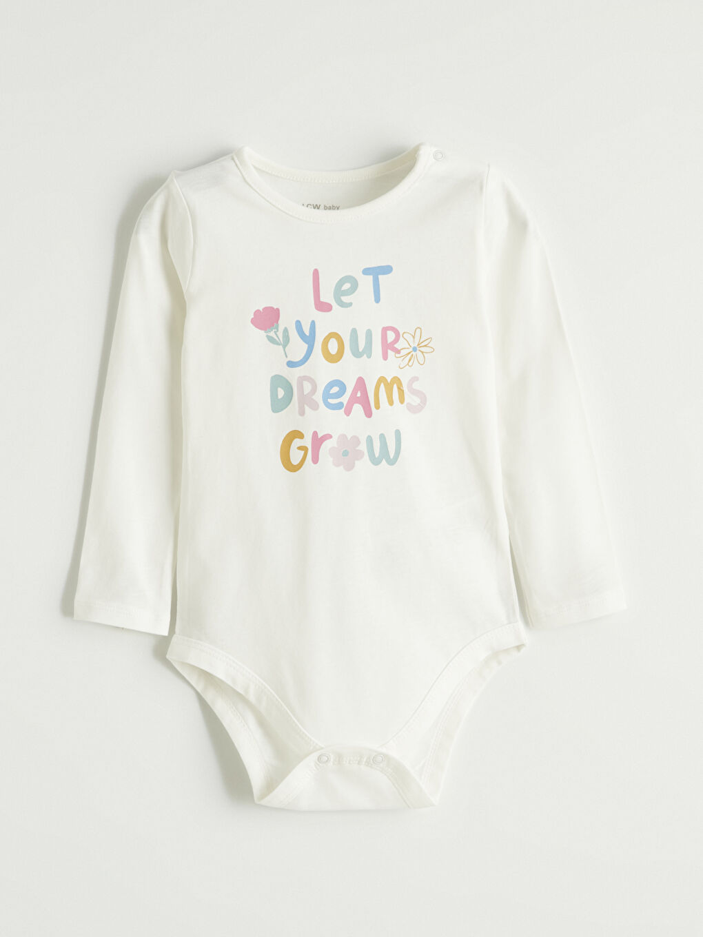 Pembe Baskılı Kız Bebek Çıtçıtlı Body ve Tayt-1