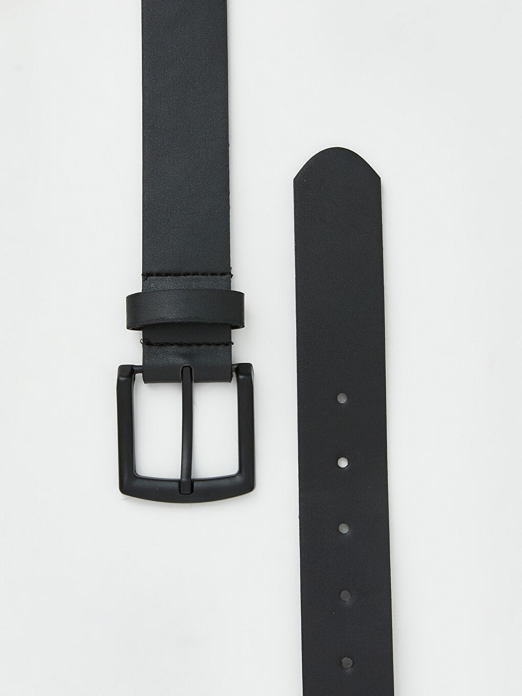 Siyah Deri Görünümlü Erkek Kemer-2