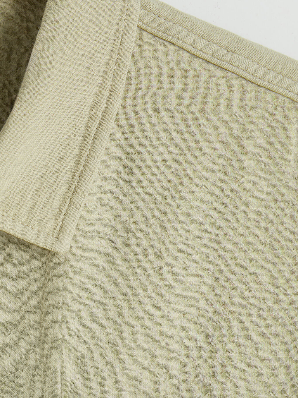 Yeşil Loose Fit Erkek Jean Gömlek-2