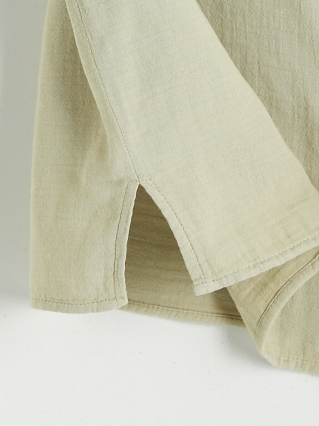 Yeşil Loose Fit Erkek Jean Gömlek-3