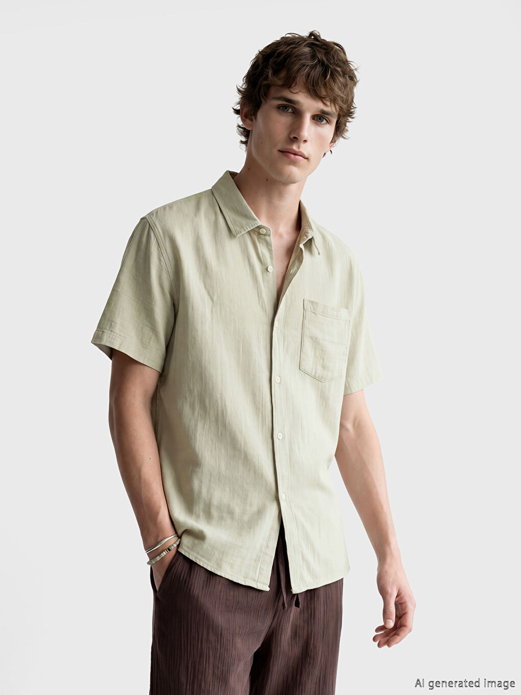 Loose Fit Men's Jean Shirt