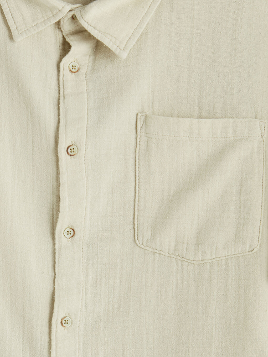 Bej Loose Fit Erkek Jean Gömlek-2