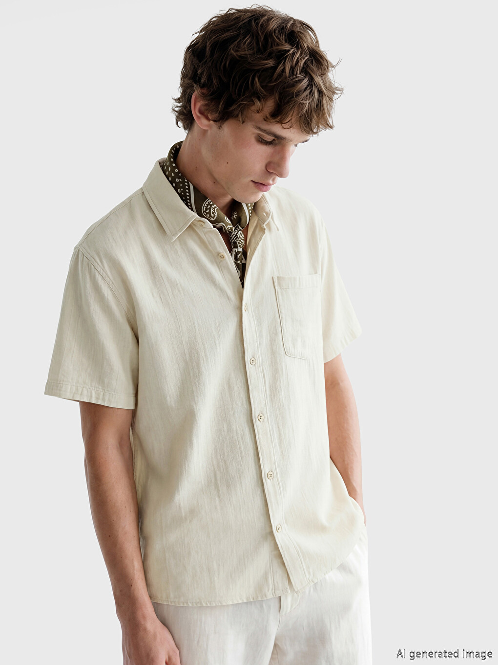 Loose Fit Men's Jean Shirt