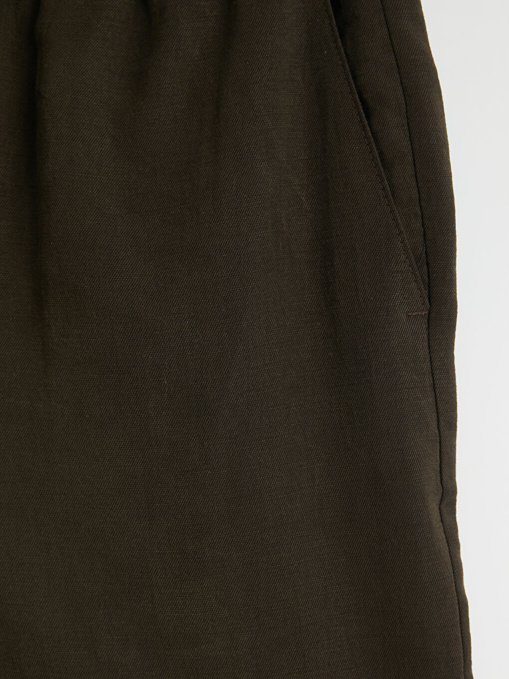 Kahverengi Standart Kalıp Beli Lastikli Erkek Pantolon-2