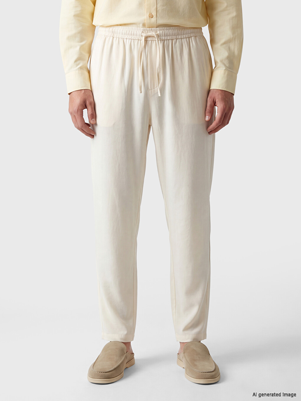 Regular Fit Elastic Waist Men's Trousers-1