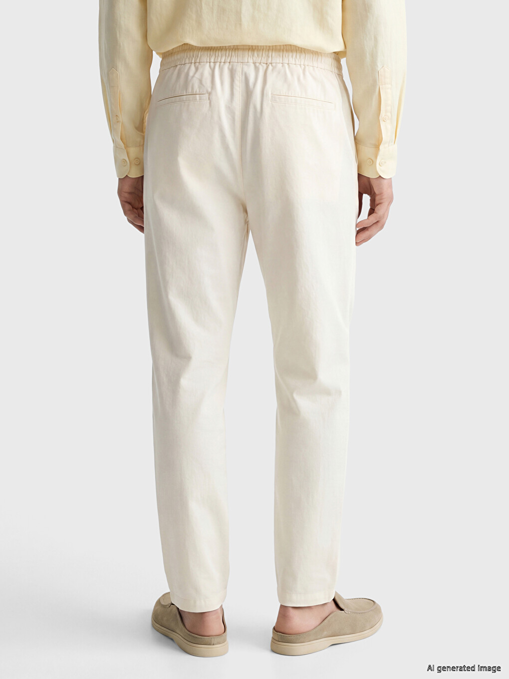 Regular Fit Elastic Waist Men's Trousers-2