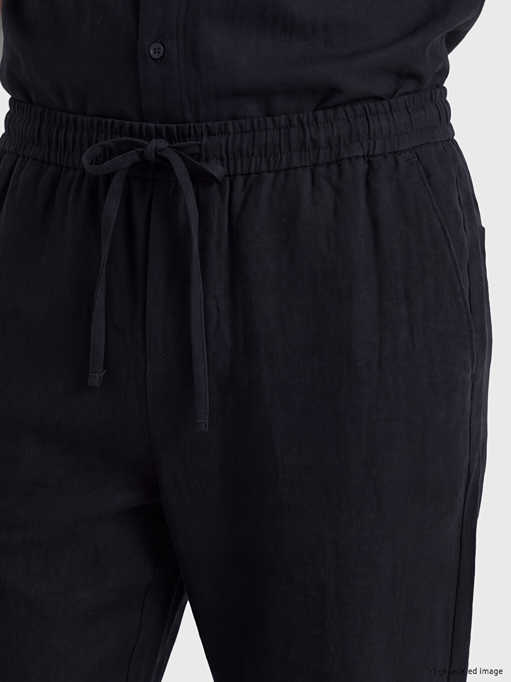 Lacivert Regular Fit Beli Lastikli Erkek Pantolon-2