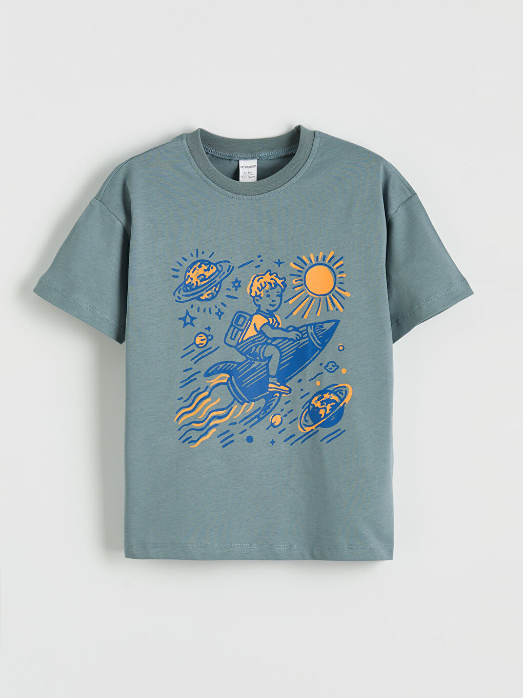 Mavi Baskılı Erkek Çocuk Şortlu Pijama Takımı-1