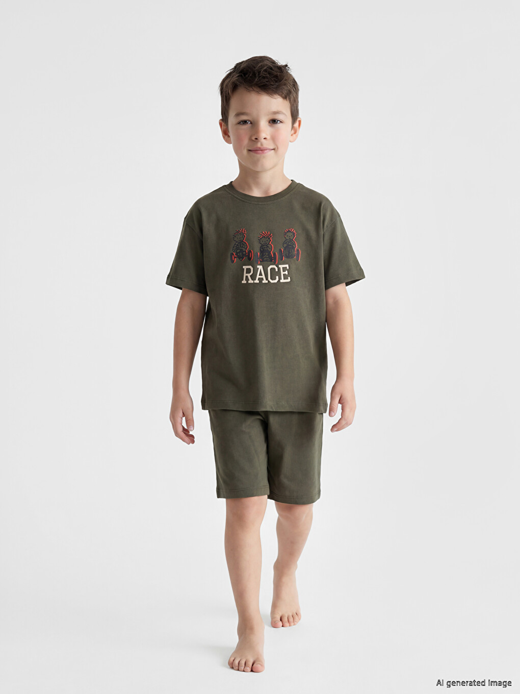 Printed Boys' Short Pajama Set-1