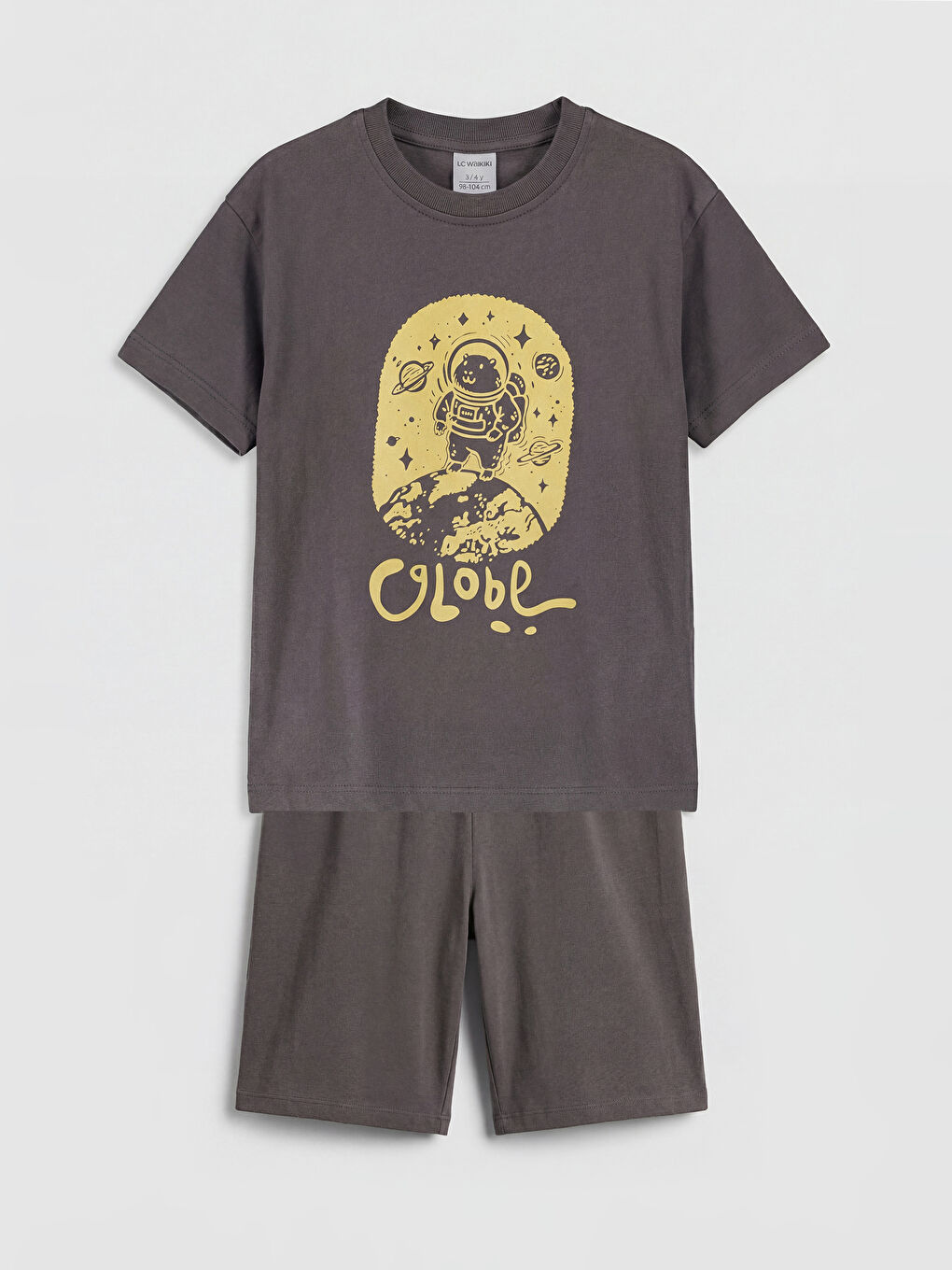 Antrasit Baskılı Erkek Çocuk Tişört ve Şort