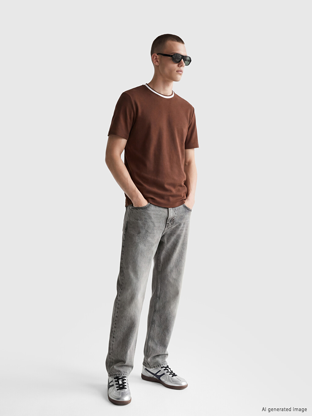 Crew Neck Pique Men's T-Shirt-1