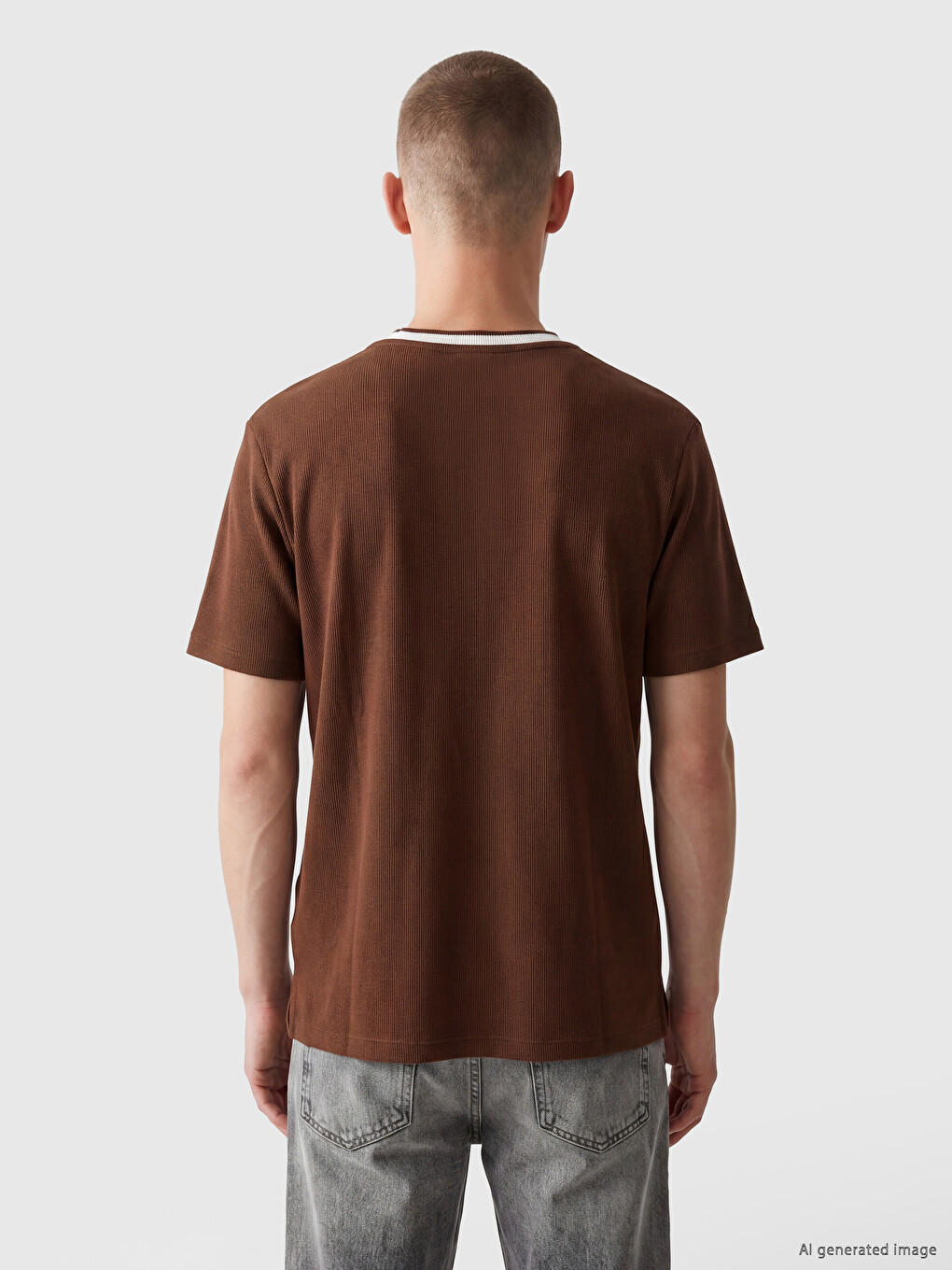 Crew Neck Pique Men's T-Shirt-3