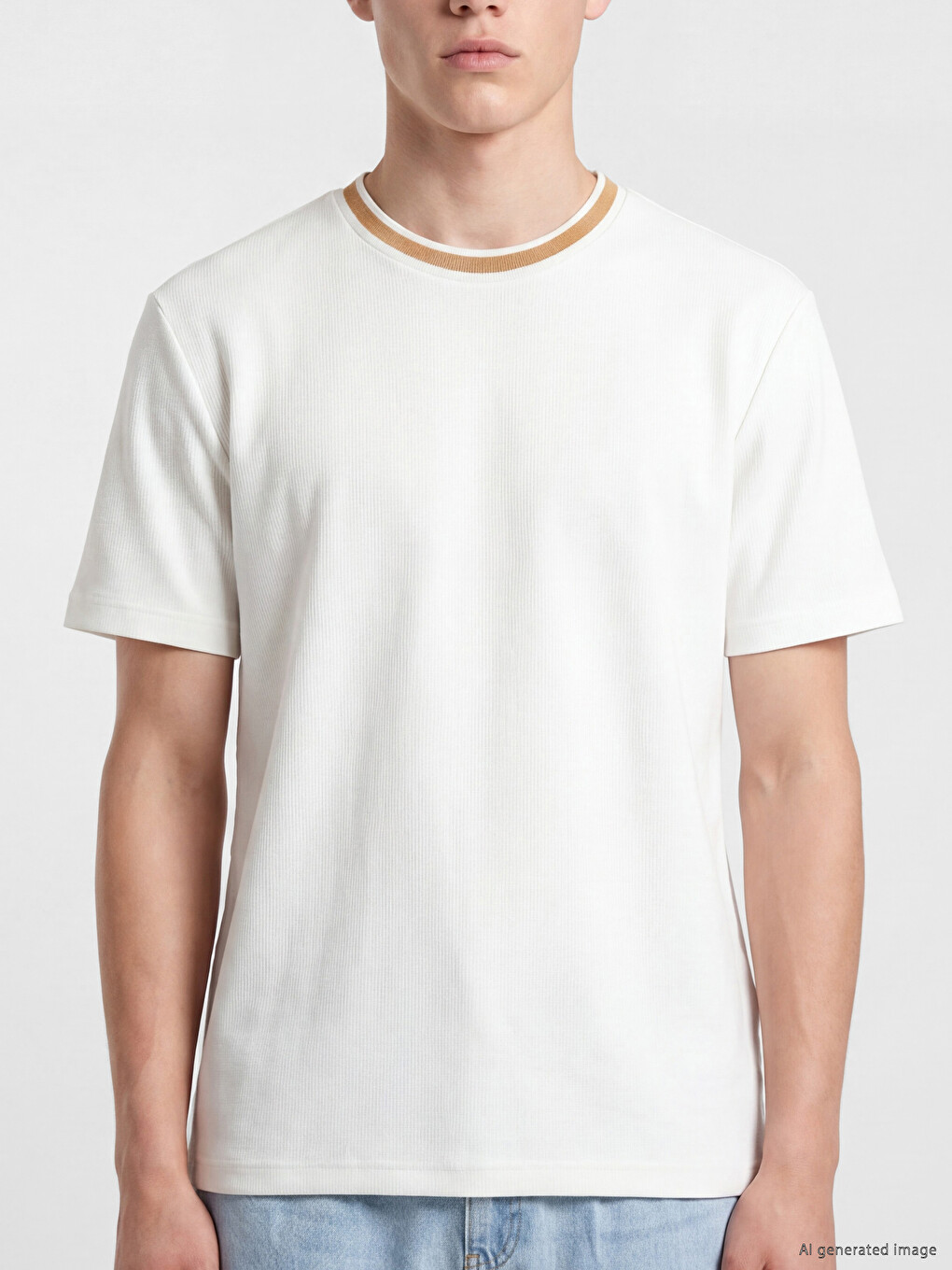 Crew Neck Pique Men's T-Shirt-2
