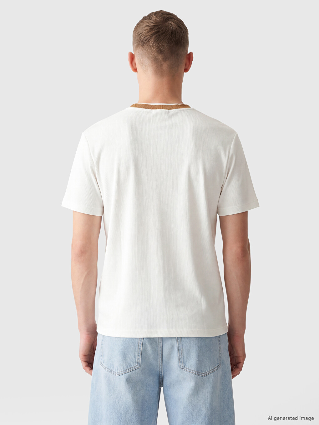 Crew Neck Pique Men's T-Shirt-3
