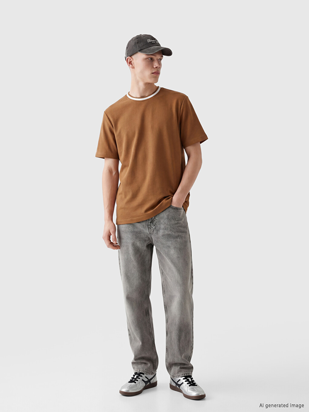 Crew Neck Pique Men's T-Shirt-1