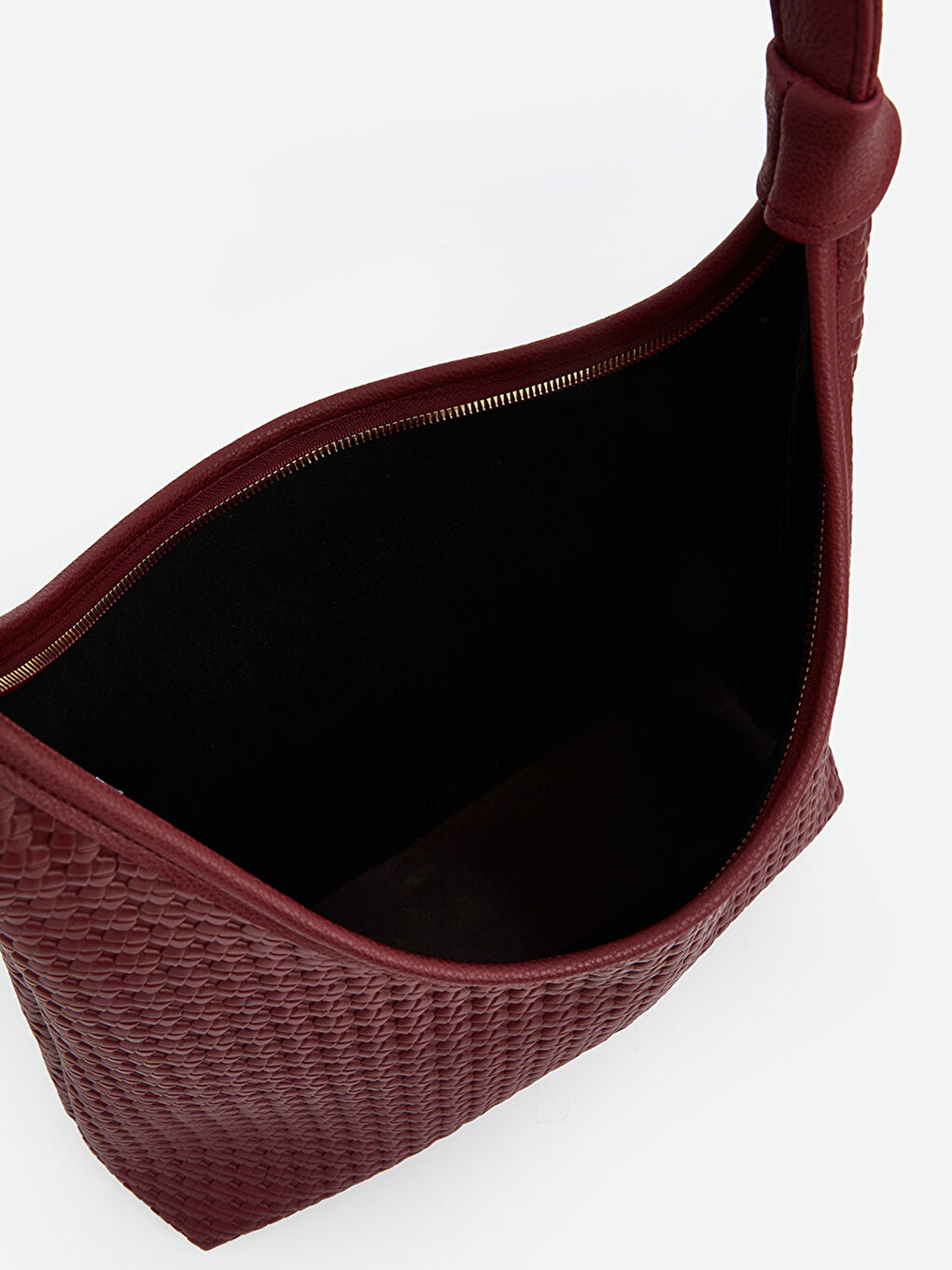 Bordo Deri Görünümlü Kadın Omuz Çantası-3