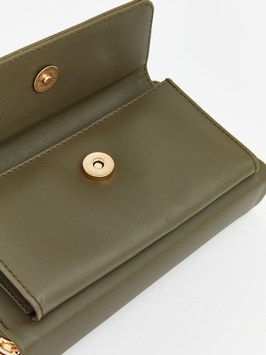 Haki Deri Görünümlü Kadın Omuz Çantası-2