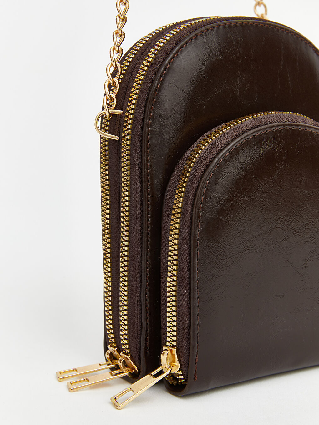 Kahverengi Deri Görünümlü Kadın Omuz Çantası-2