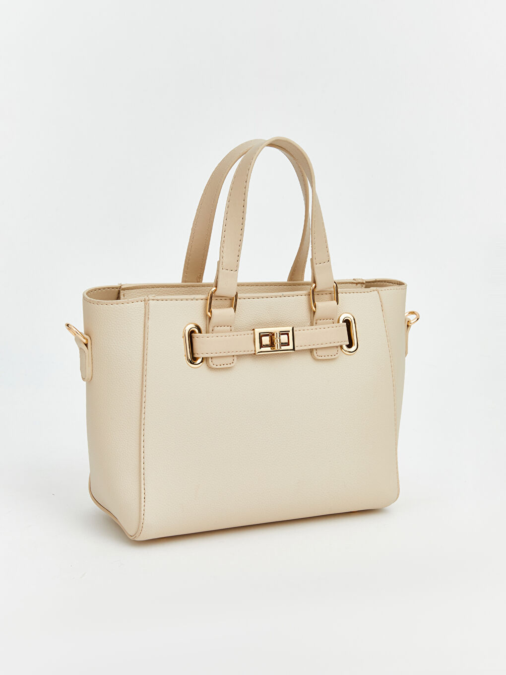 Ekru Çıkarılabilir Askılı Kadın Omuz Çantası-2