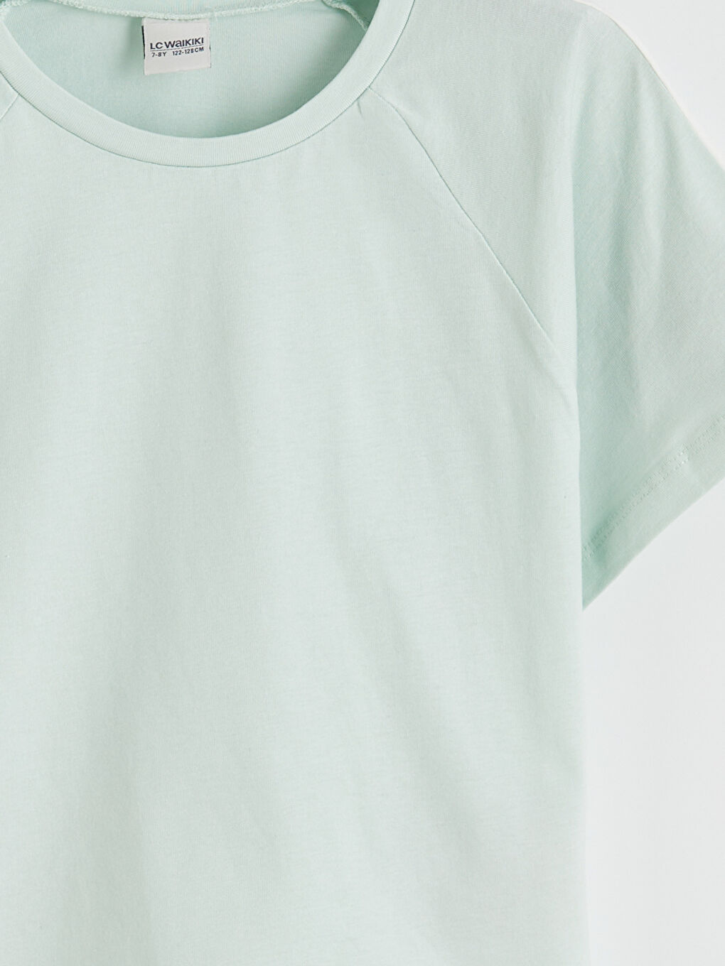 Turkuaz Bisiklet Yaka Reglan Kollu Kız Çocuk Tişört-2