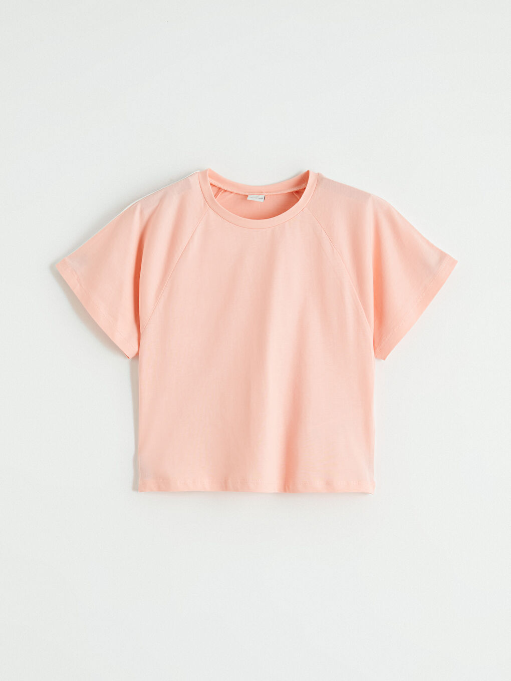 Pembe Bisiklet Yaka Reglan Kol Kız Çocuk Tişört