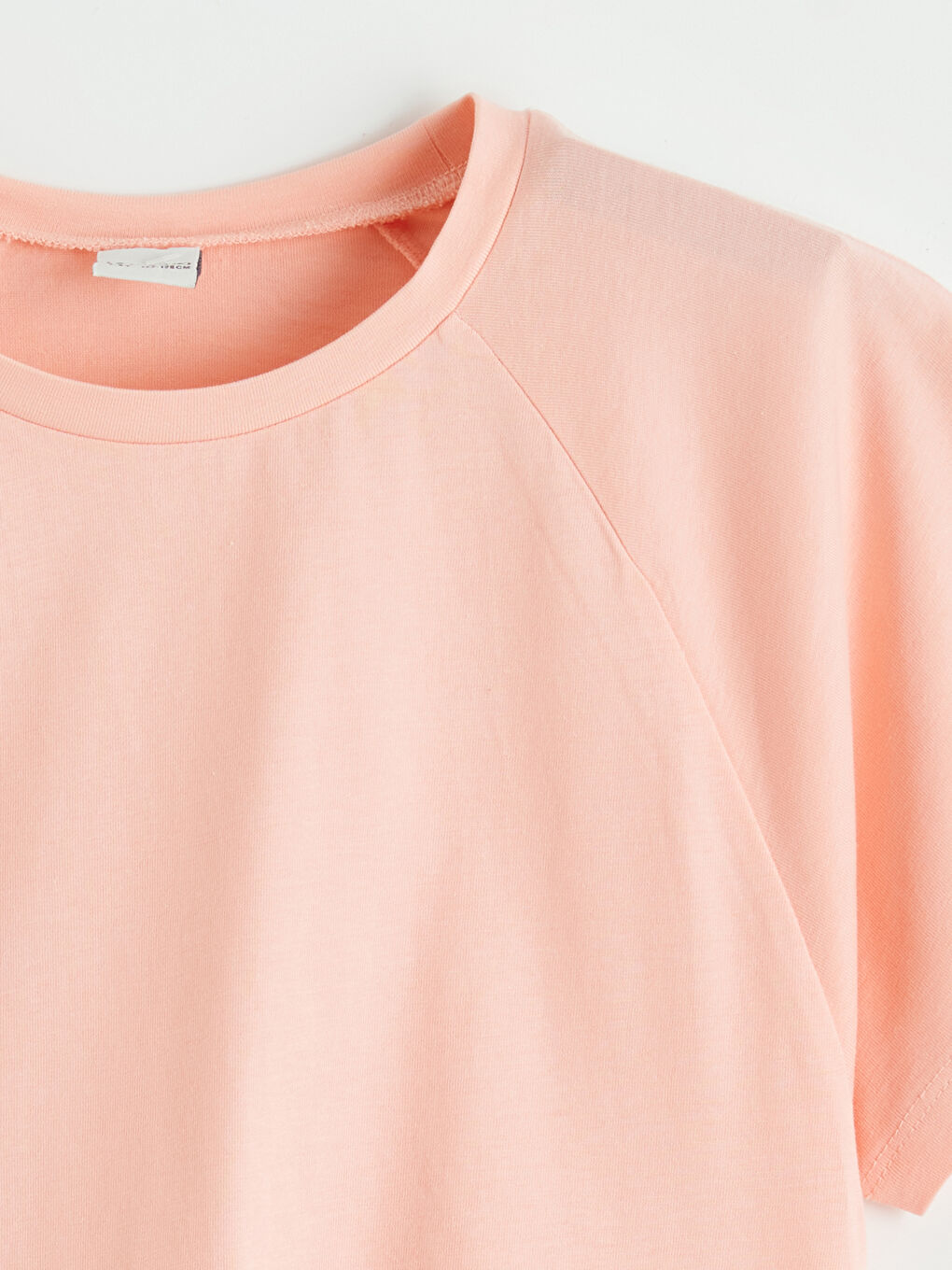 Pembe Bisiklet Yaka Reglan Kol Kız Çocuk Tişört-1