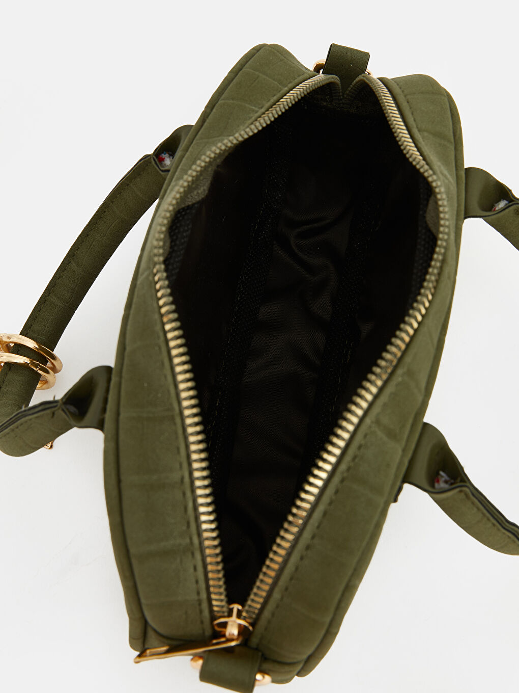 Haki Süet Görünümlü Kadın Omuz Çantası-2