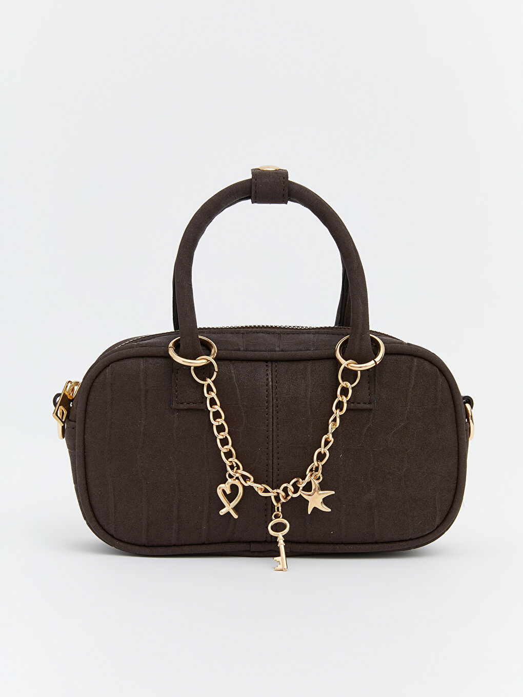 Kahverengi Süet Görünümlü Kadın Omuz Çantası