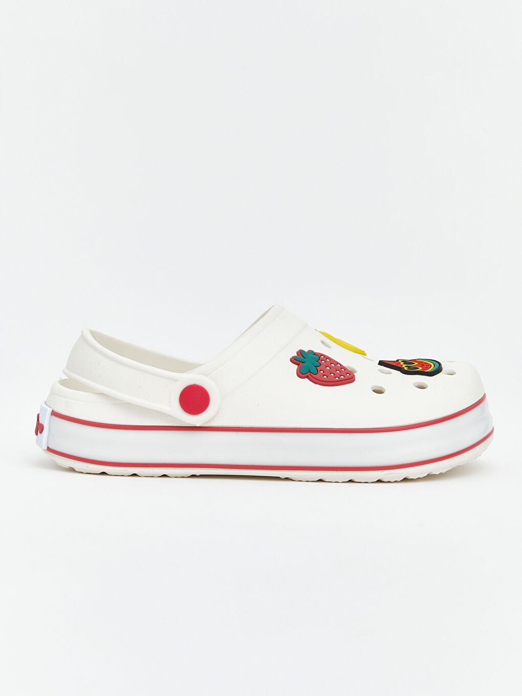 Ekru Meyve Figürlü Kız Çocuk Plaj Sandaleti-1