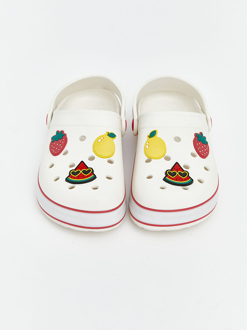 Ekru Meyve Figürlü Kız Çocuk Plaj Sandaleti-2