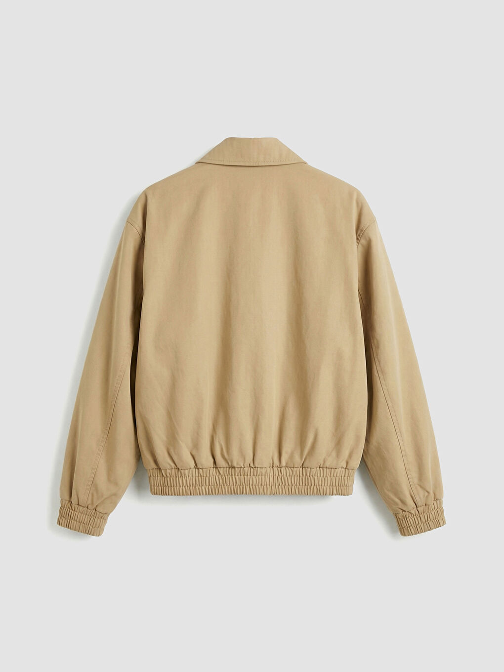 Bej Dik Yaka Oversize Kadın Trençkot-7