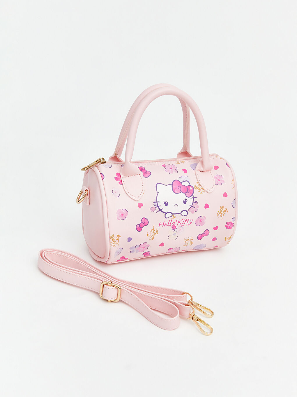 Pembe Hello Kitty Figürlü Kız Çocuk Kol Çantası-1