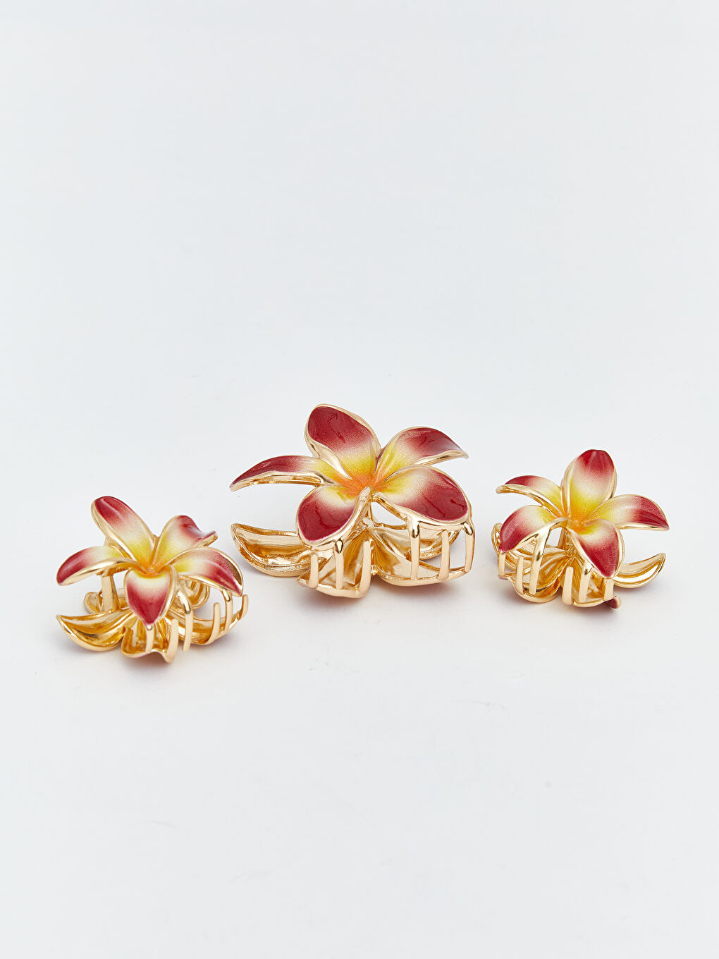 Karışık Çiçek Figrülü Kadın Mandal Toka Seti 3'lü