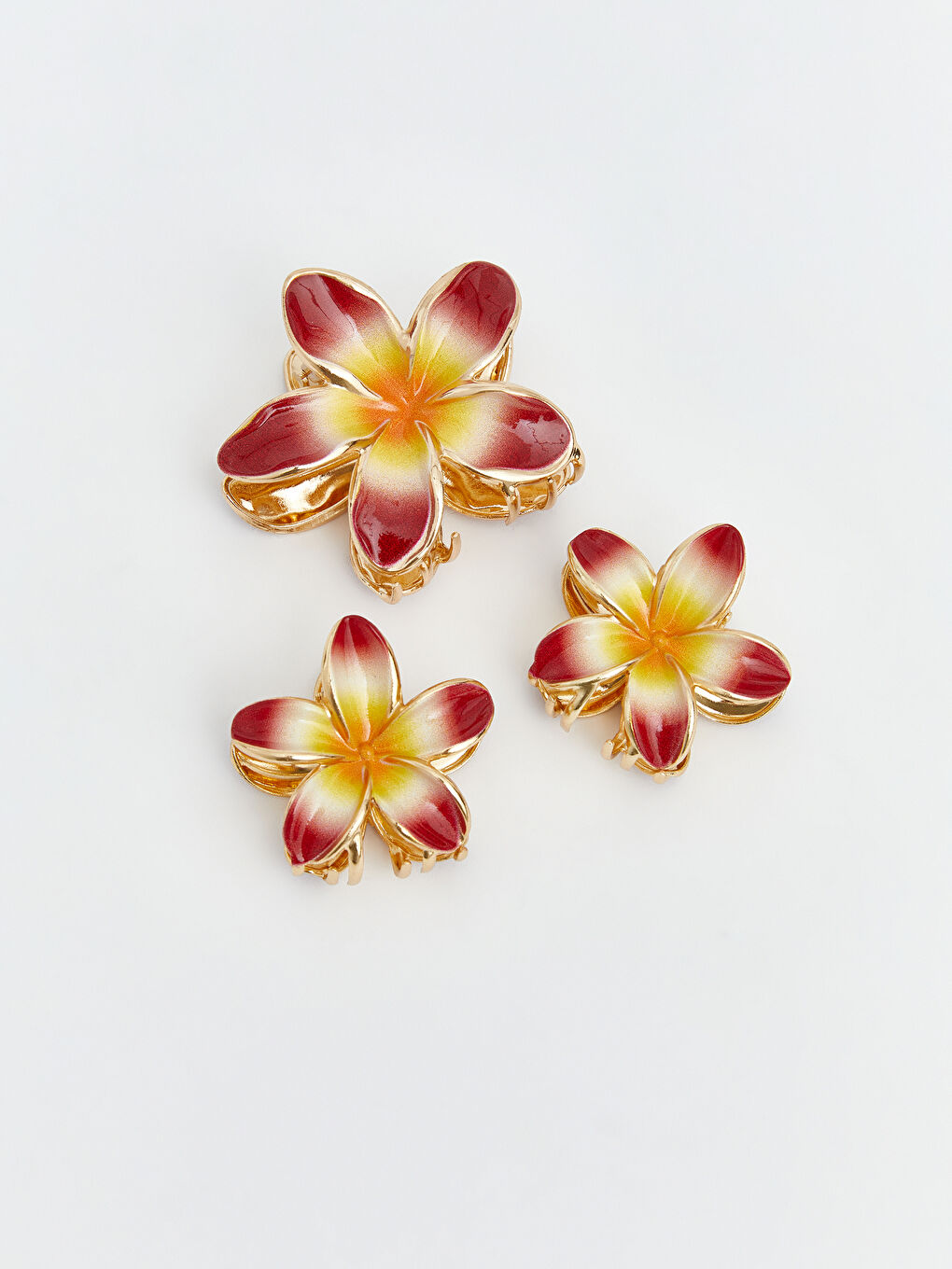 Karışık Çiçek Figrülü Kadın Mandal Toka Seti 3'lü-2