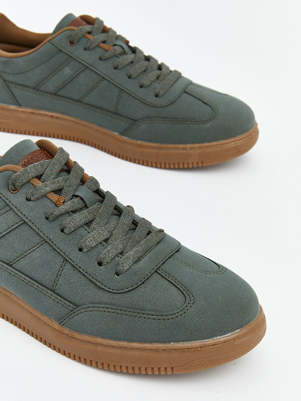 Haki Bağcıklı Erkek Sneaker Ayakkabı-2