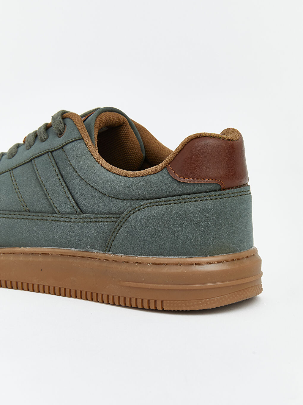 Haki Bağcıklı Erkek Sneaker Ayakkabı-4