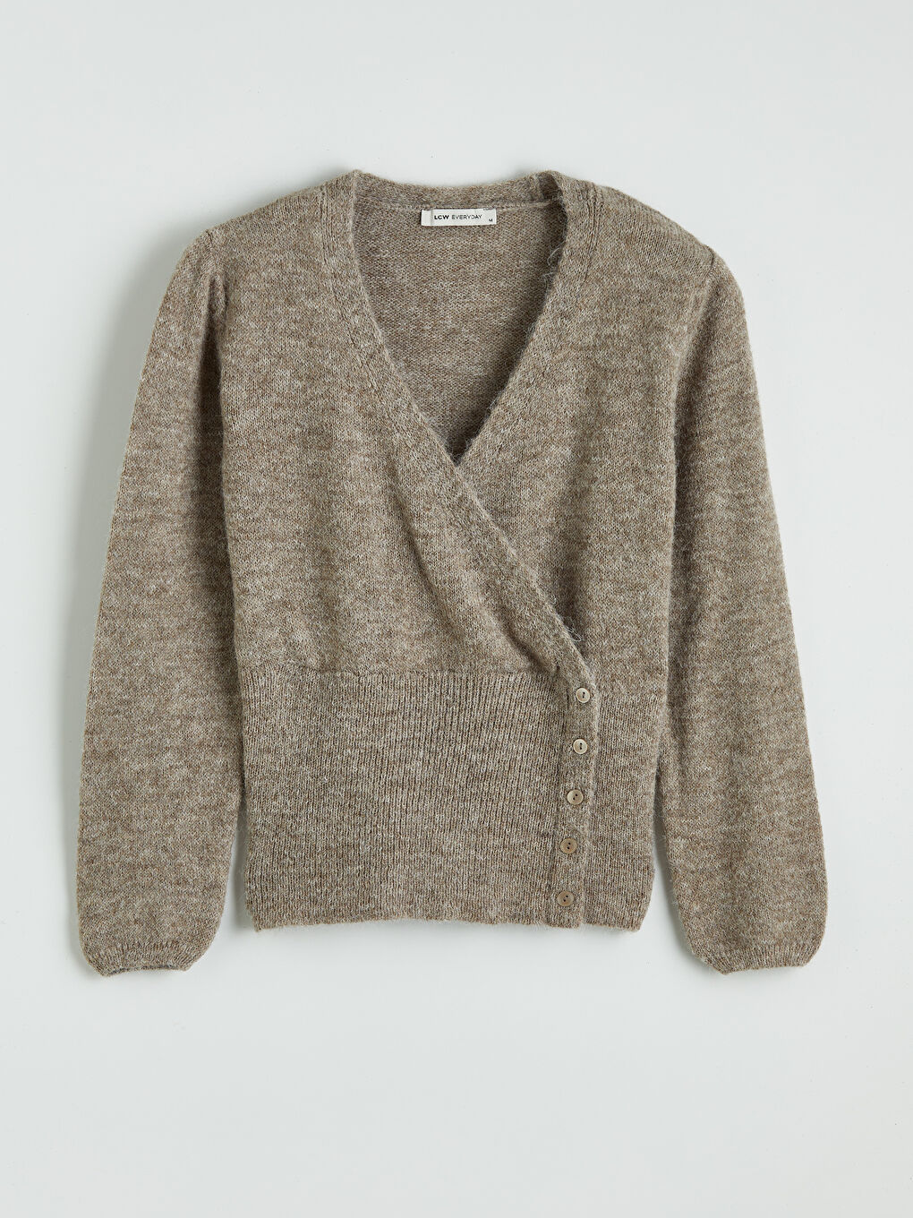 Double Breasted Collar Women's Tricot Sweater-1