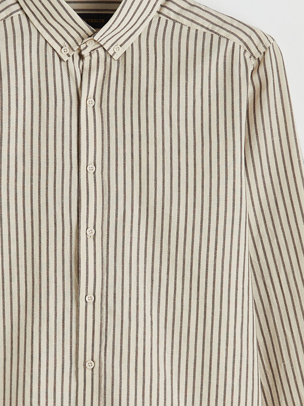 Mürdüm Regular Fit Çizgili Erkek Balıksırtı Gömlek-1
