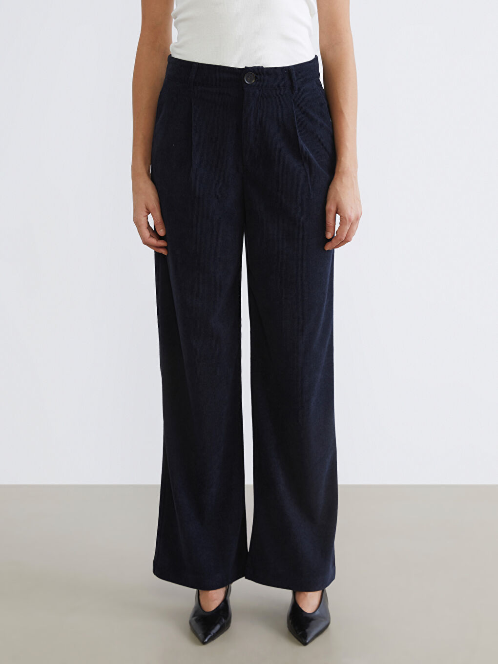 Свободные женские бархатные брюки-1