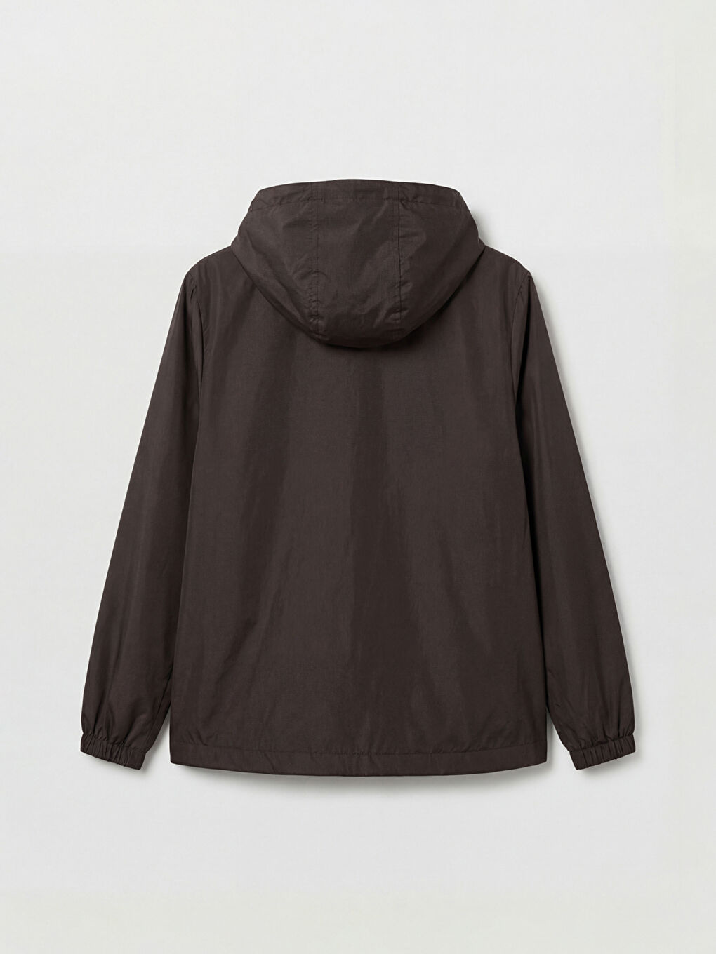 Kahverengi Kapüşonlu Kadın Yağmurluk-6